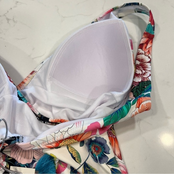 Johnny Was Floral Mirror & Evening Palace Wrap One Piece Swimsuit Sm - Picture 10 of 13